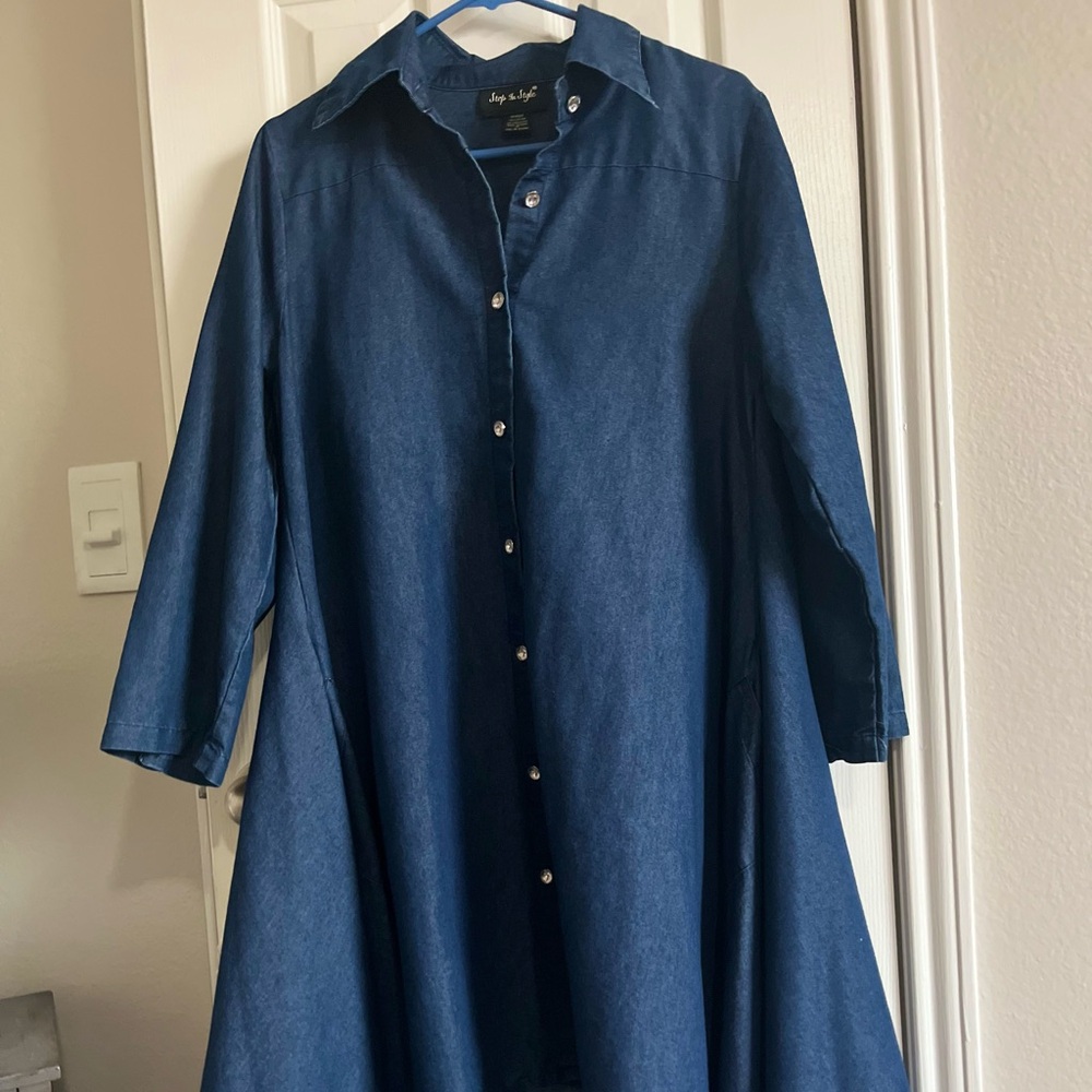 Step In Style Denim Button-Up Shirt